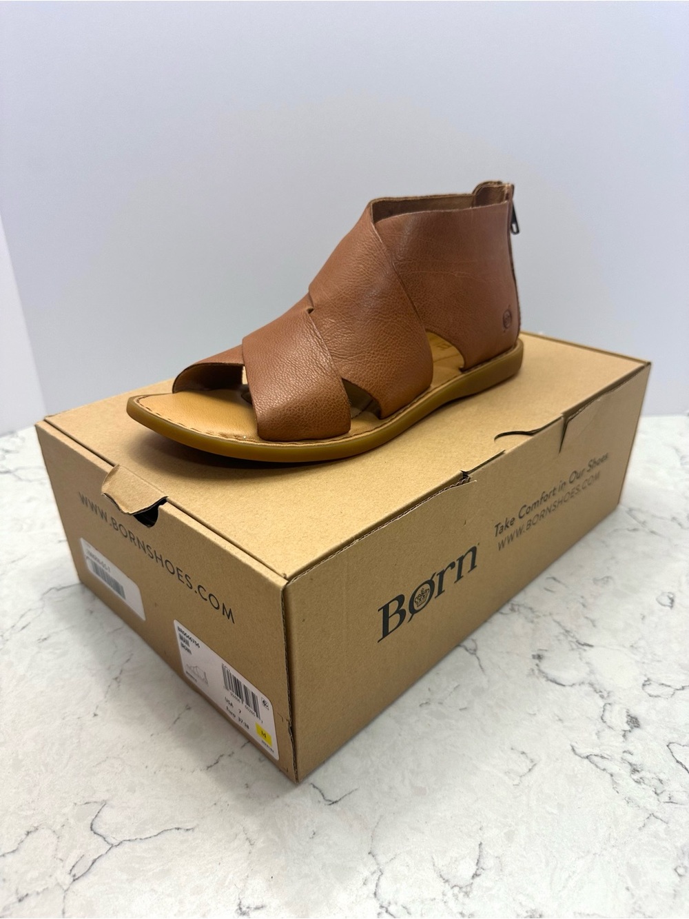Born Women's Size 7 Brown Imani Leather Sandals Open-Toe